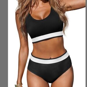 👙 Saodimallsu Black & White Sporty Bikini Set NWT – Size Smal